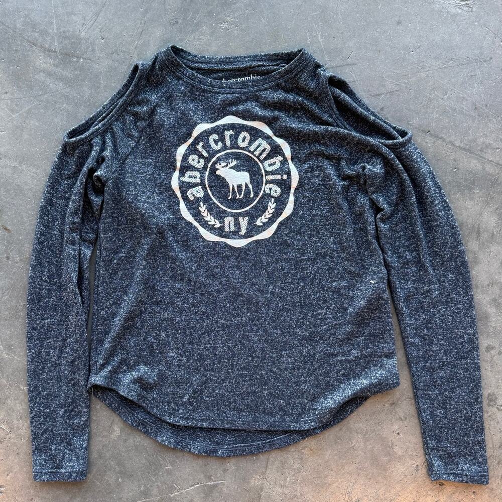 Vintage Y2k Abercrombie & Fitch Kids Navy Sequin Soft Cozy Longsleeve 9/10